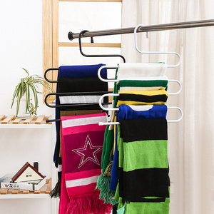 6 layers S Shape Clothes Hangers Pants Storage Hangers Cloth Rack Multilayer Storage Closet Organizer