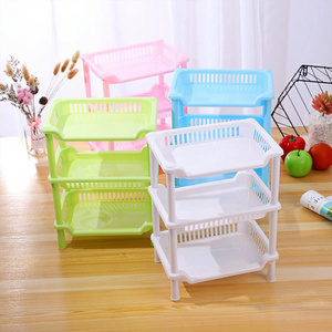 Multi functional 3 layer shelf, kitchen and bathroom plastic shelf, table dressing storage rack cupboard organization shelf