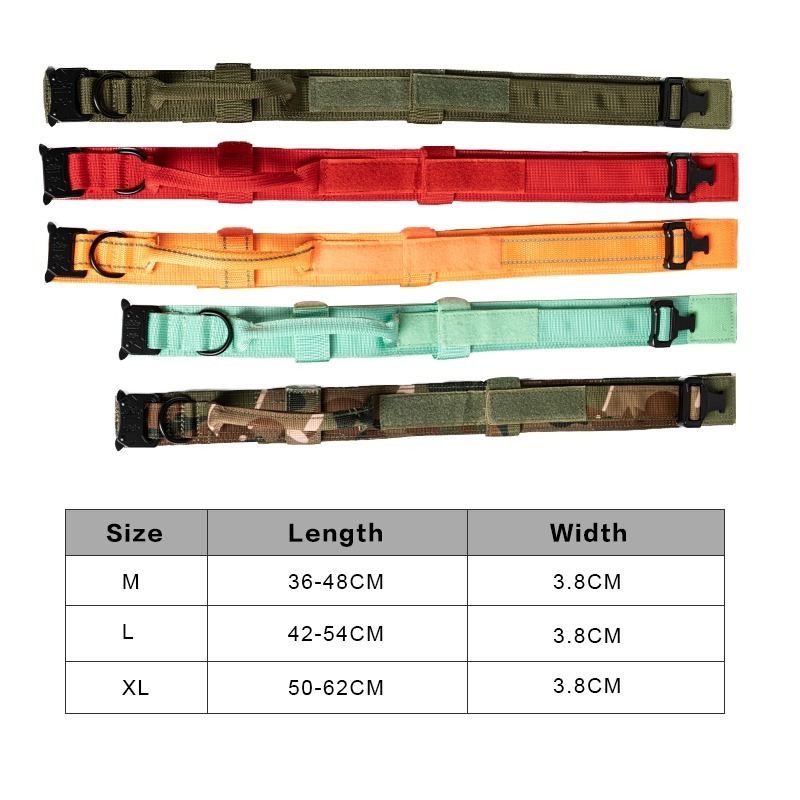 Manufacturer wholesale 1.5 inch nylon camouflage outdoor dog collar medium large training dog leash Tactical dog collar