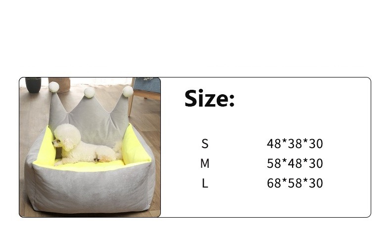 Manufacturer wholesale pink yellow grey princess dog bed with crown shape