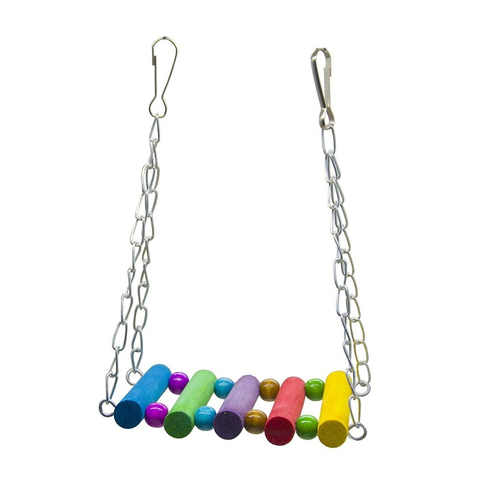 Parrot Supplies Bird toy Colorful Suspension Bridge Swing Stand Bar Stand climbing ladder Cloud ladder swing beads Parrot Swing