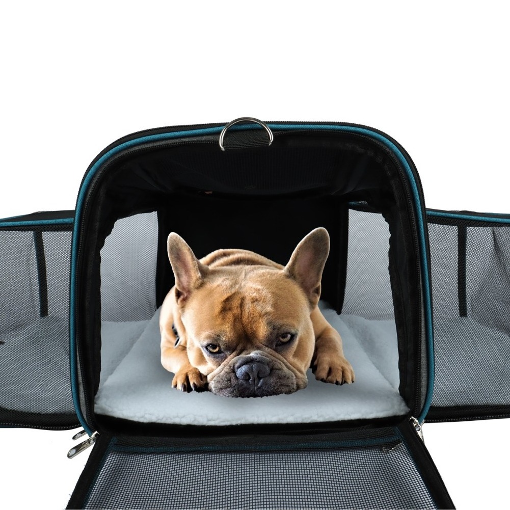 2022 New Style Medium Travel Pet Carrier Expand with 2 Pockets, Patented 2 Sides Expandable Pet Carrier Expand