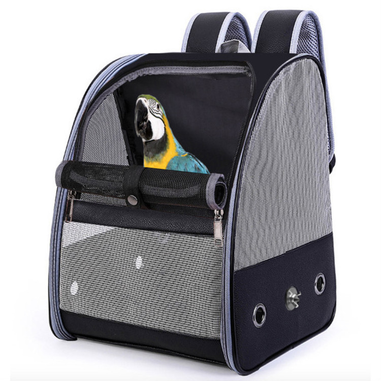 Parrot breathable panoramic pet backpack Outdoor Mesh Parrot Bird Large Carrier Folding Foldable Travel Backpack Bag Cage