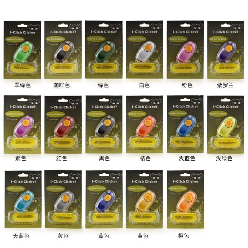 Wholesale Dog Button Clicker Plastic Sound Trainer Pet Training Tool Wrist Band Dog Training Clicker Silbato Perro Dog Whistle