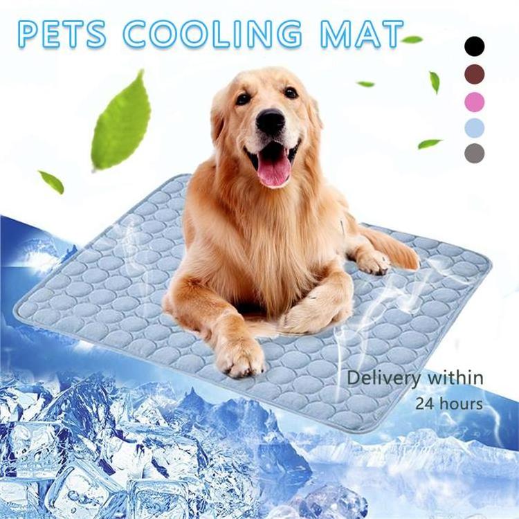 Wholesale Summer pet ice pad dog ice silk mat pad cooling ice den dog kennel cat den Pet Cool Training Dog Cooling Mat