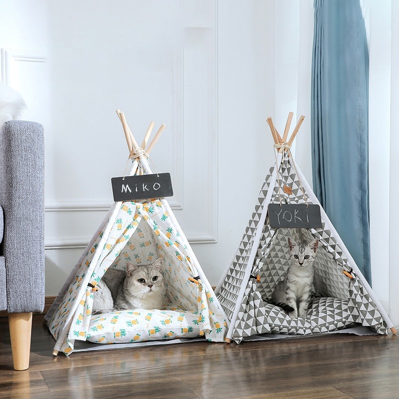 Manufacturers Wholesale Removable Washable Outdoor Camping Portable Pet Dog Cat Teepee Bed Tent For Dogs