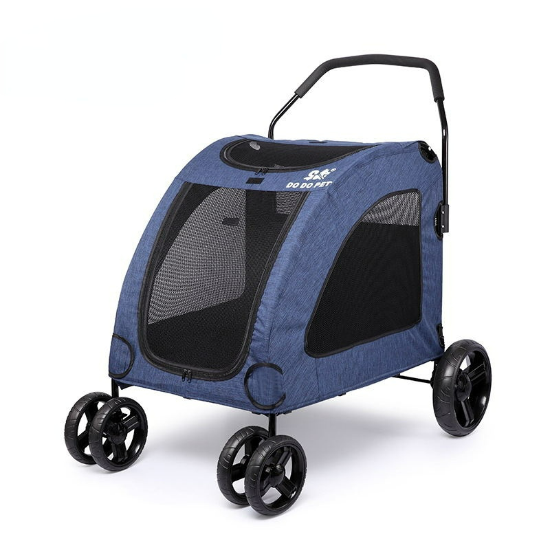 Wholesale High Quality Large Portable Folding Outdoor Foldable Dog cart Carriage Pet Trolley Pet Carrier For Large Medium Dogs