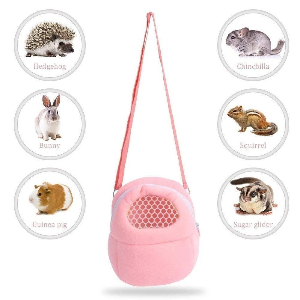 Small Pet Carrier Rabbit Cage Hamster Chinchilla Portable Travel Warm Cute Bags Cages Guinea Pig Carry Pouch Breathable Bag