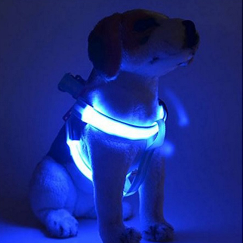 Manufacturer Wholesale LED Light Dog Safety Harness Glow LED Flash Flashing Light Up Leash Nylon Safety Pet Dog Belt Harness