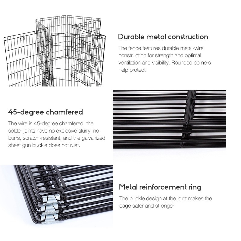 Manufacturer Wholesale Movable Pet Fence Cat Dog Fence Cage Metal Antirust Outdoor Dog Fence