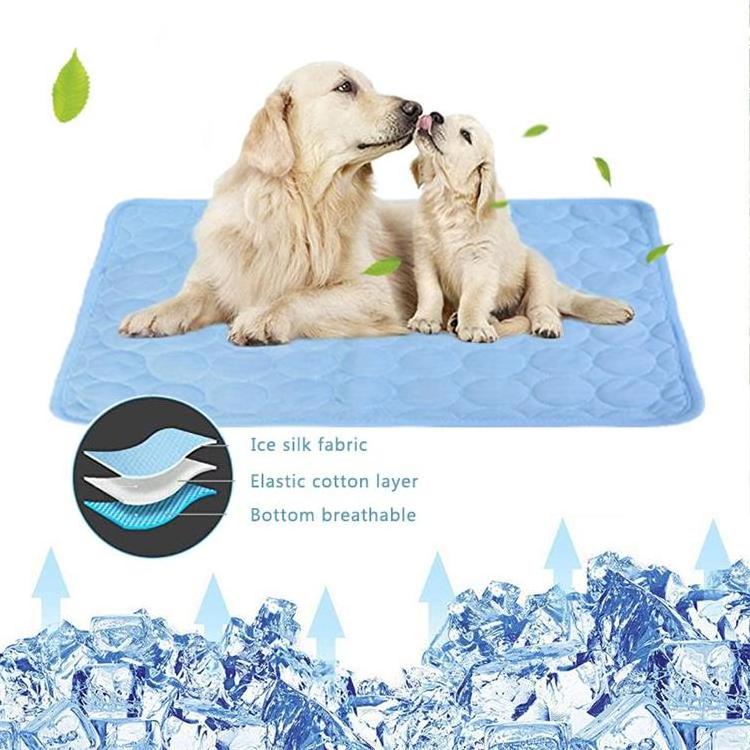 Wholesale Summer pet ice pad dog ice silk mat pad cooling ice den dog kennel cat den Pet Cool Training Dog Cooling Mat