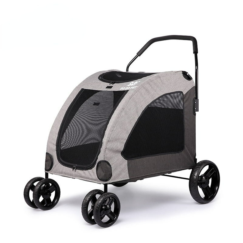 Wholesale High Quality Large Portable Folding Outdoor Foldable Dog cart Carriage Pet Trolley Pet Carrier For Large Medium Dogs