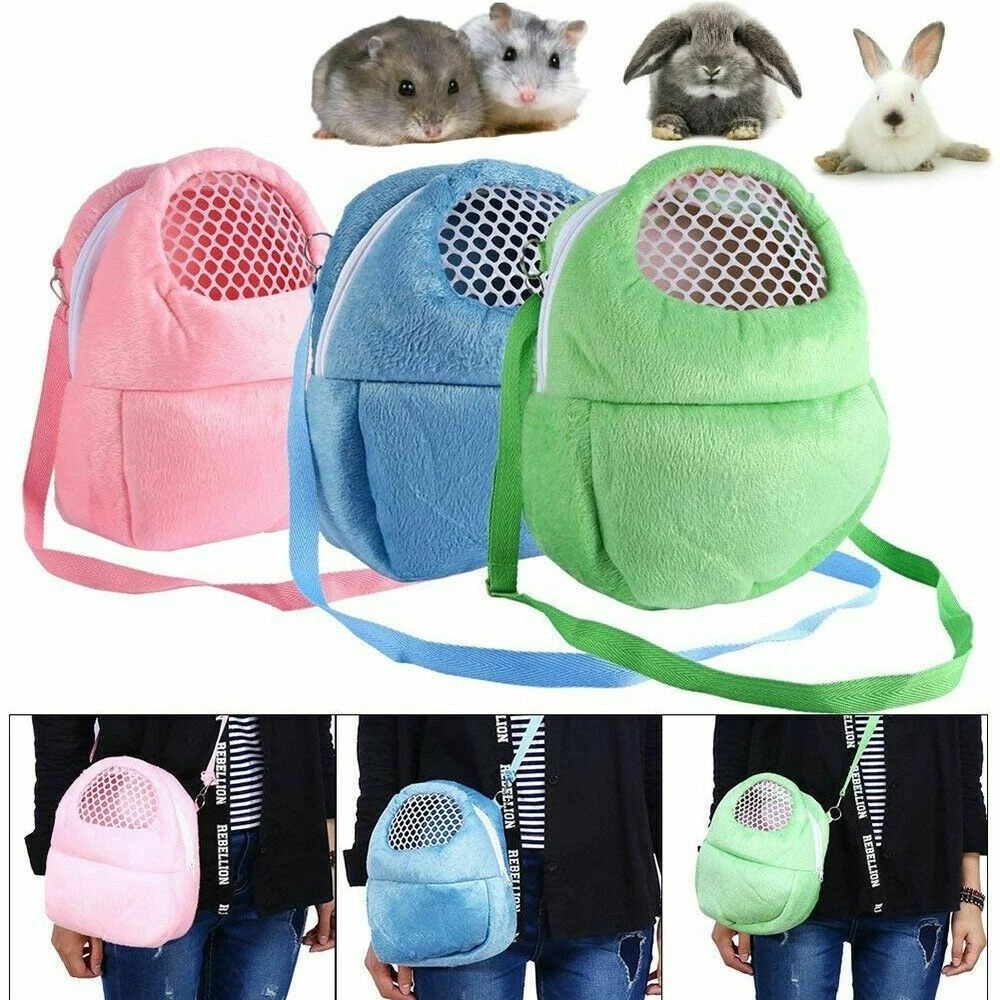 Small Pet Carrier Rabbit Cage Hamster Chinchilla Portable Travel Warm Cute Bags Cages Guinea Pig Carry Pouch Breathable Bag