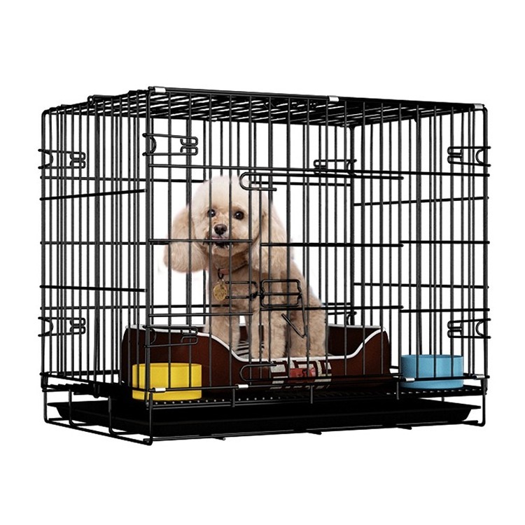 metal material folding design Easy install removable composite plastic pan pet dog Kennels cage with Skylight