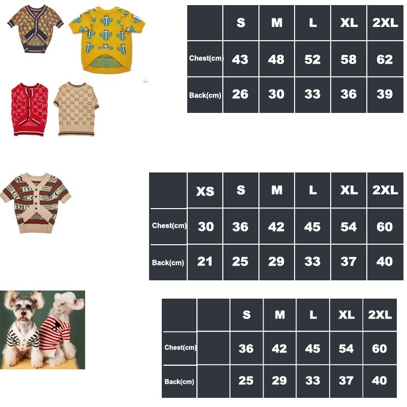 wholesale fashion designer Luxury Pet Dog Clothes Apparel Cat Sweater Dog Knitted Clothes for Small Medium Large Dog