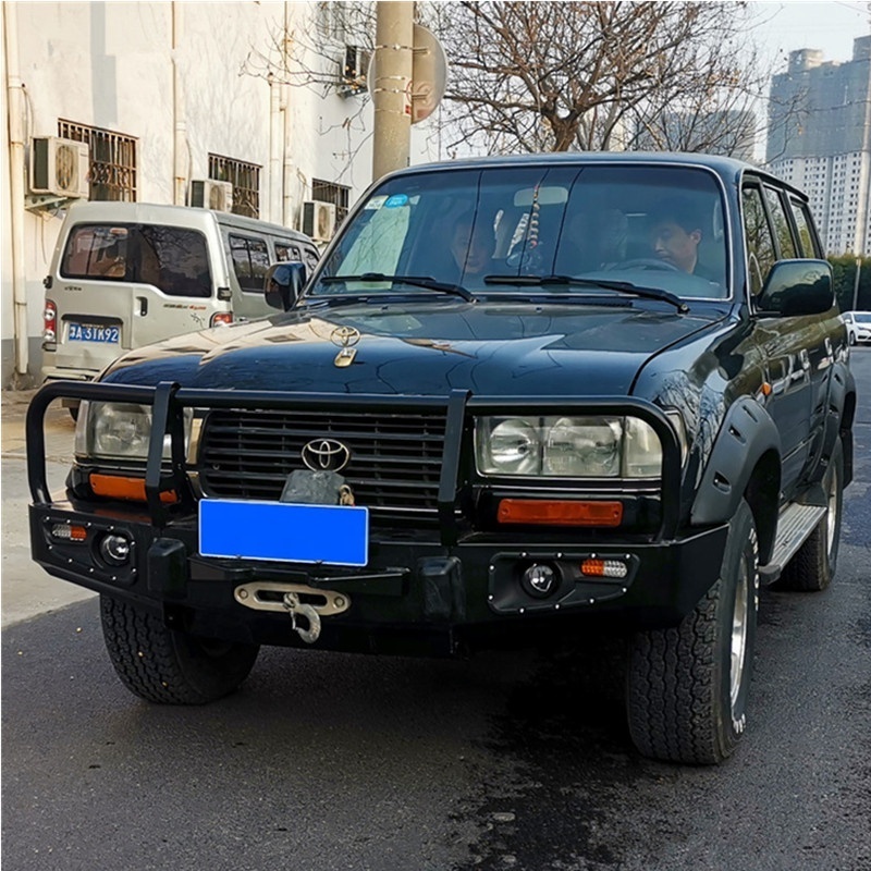 TOPLEADER AUTO PARTS Land Cruiser 80 Series 4x4 Front Bumpers Car Kids Heavy Duty Winch Bumper for LC80 FJ80 Black Steel 10 Sets