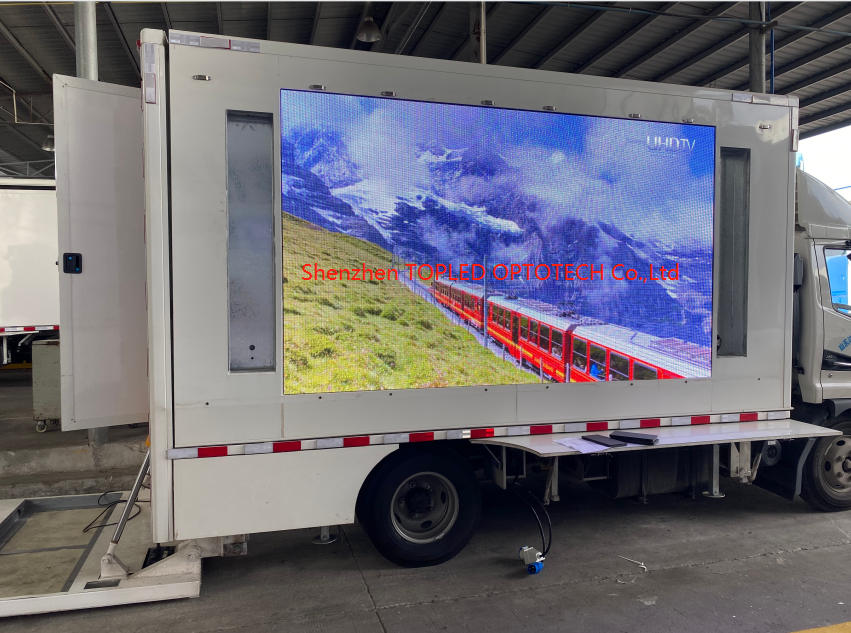 High Quality LED Digital Billboard Sign Mobile Truck Trailer P2.5P3P4P5 Vehicle Led Display Screen 3 Side For Shows Advertising