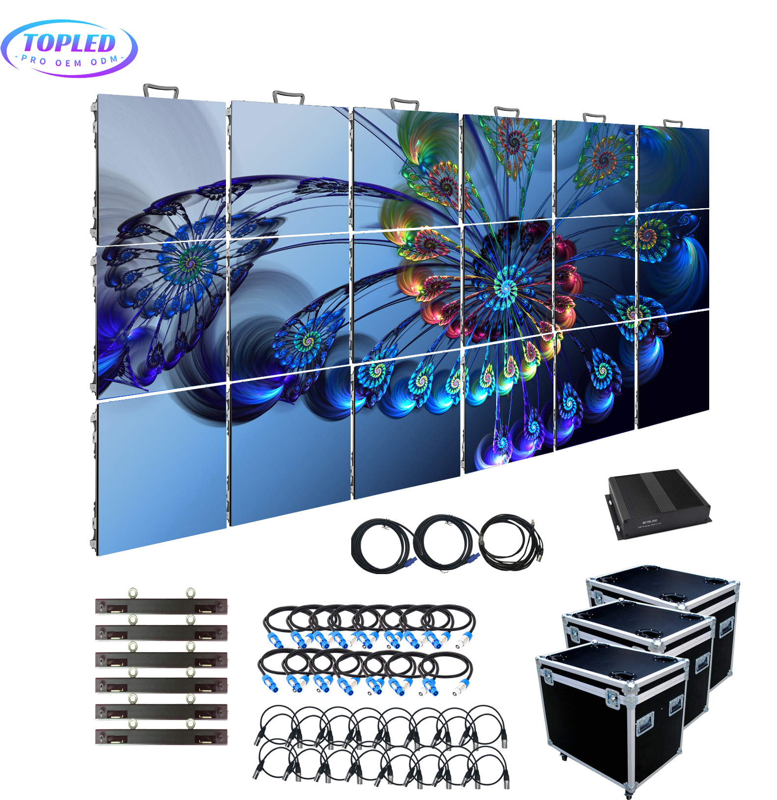 TOPLED dazzling hologram programmable mini free japanese movie large digital counter dj pop up wall screen led text display sign