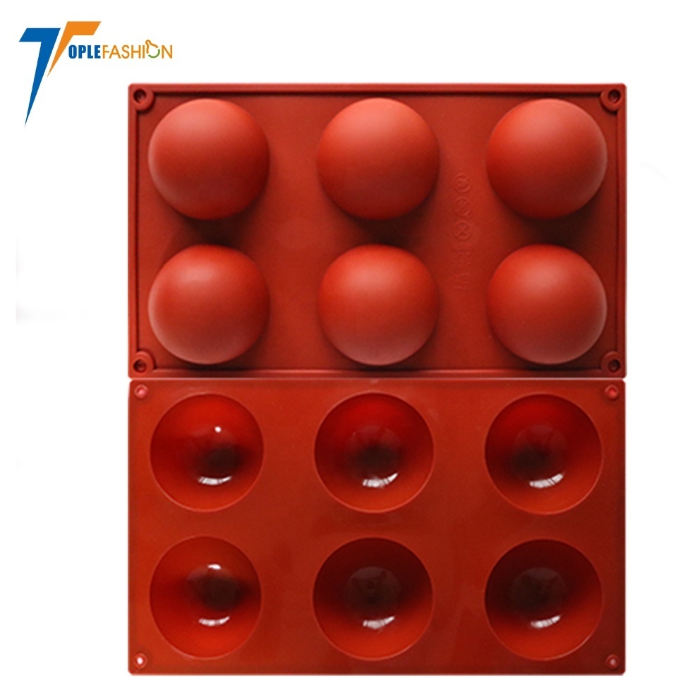 6 cavity hole semi half sphere dome shaped Silicone baking molds for  Making Chocolate, Cake, Jelly, Dome Mousse mold