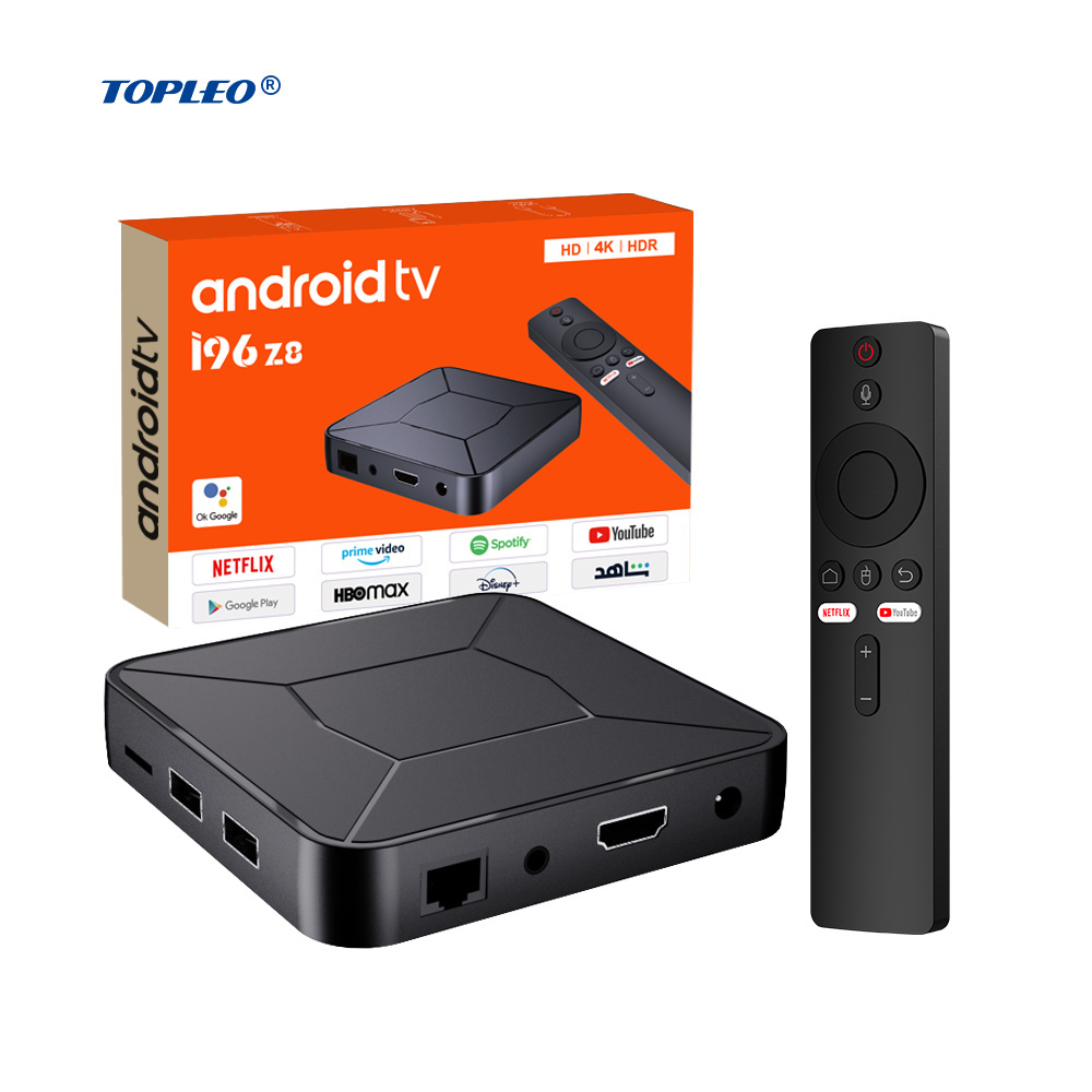 Topleo tv box factory I96 Z8 Android tv 10.0 vs Q5 4K atv digital smart tv box android certificado