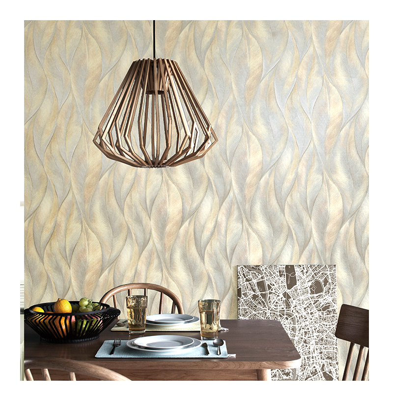 TOPLI 1.06m Deep Embossed  Nordic Style Modern Leaves Tropical Wallcovering Textured wallpaper for Home Decoration