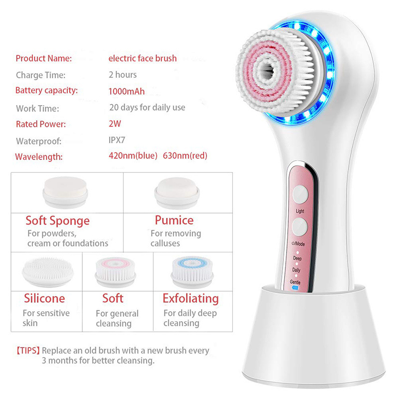 Facial Cleanser Massaging Brush Spin Wash Electric Face Cleansing Brush