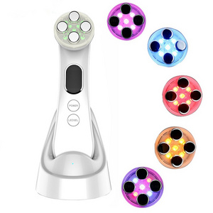 Facial massage Device  RF EMS 6 Color LED Light Facial Massager Tighten Skin Care Radio Frequency RF Face Lifting Machine Beauty