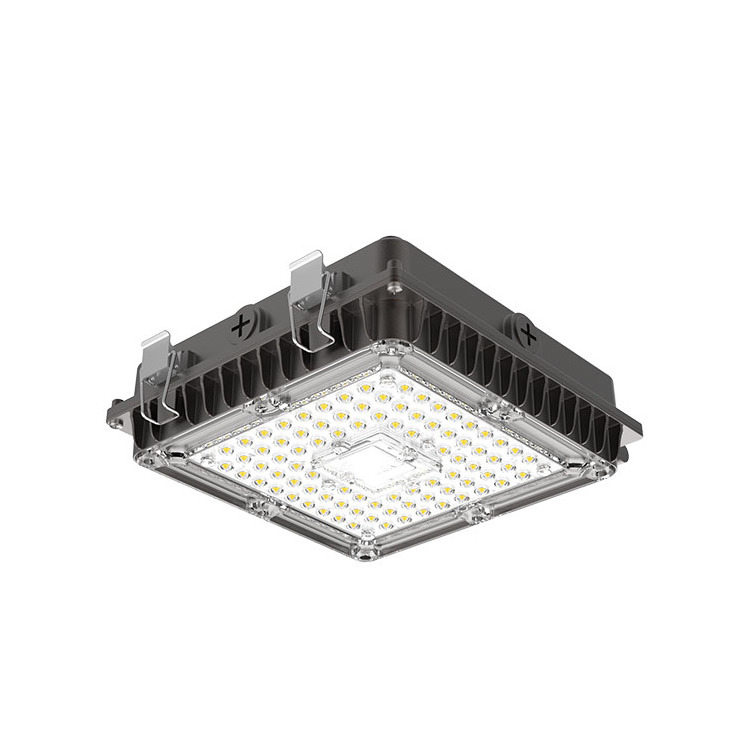 80W Round Led Under Canopy Light Commercial Grade Security Flush Mount Ceiling Outdoor Canopy Light