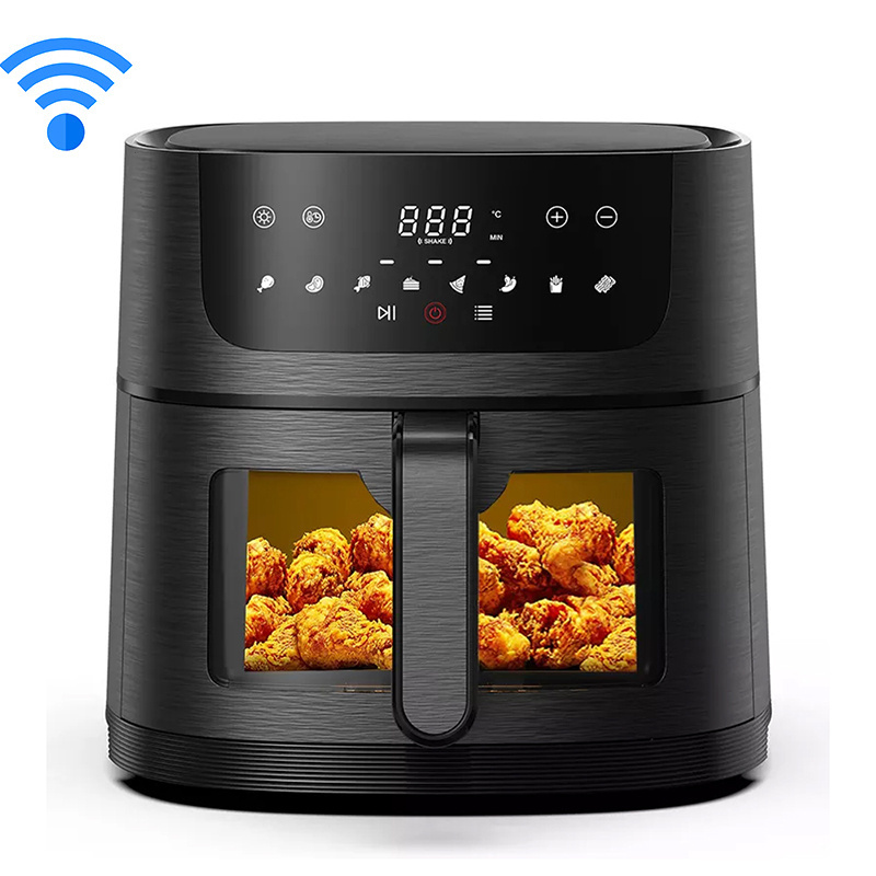 6l 8L smart air fryers toaster with glass Window Wifi  Smart kitchen appliance Tuya App air fryer electric