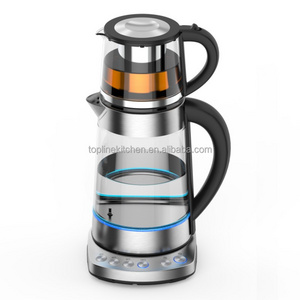 Glass Tea Maker 2 In 1 Double Layer Kettle 110V 220V 1.8L Steel Clear High Borosilicate Glass Electric Kettles