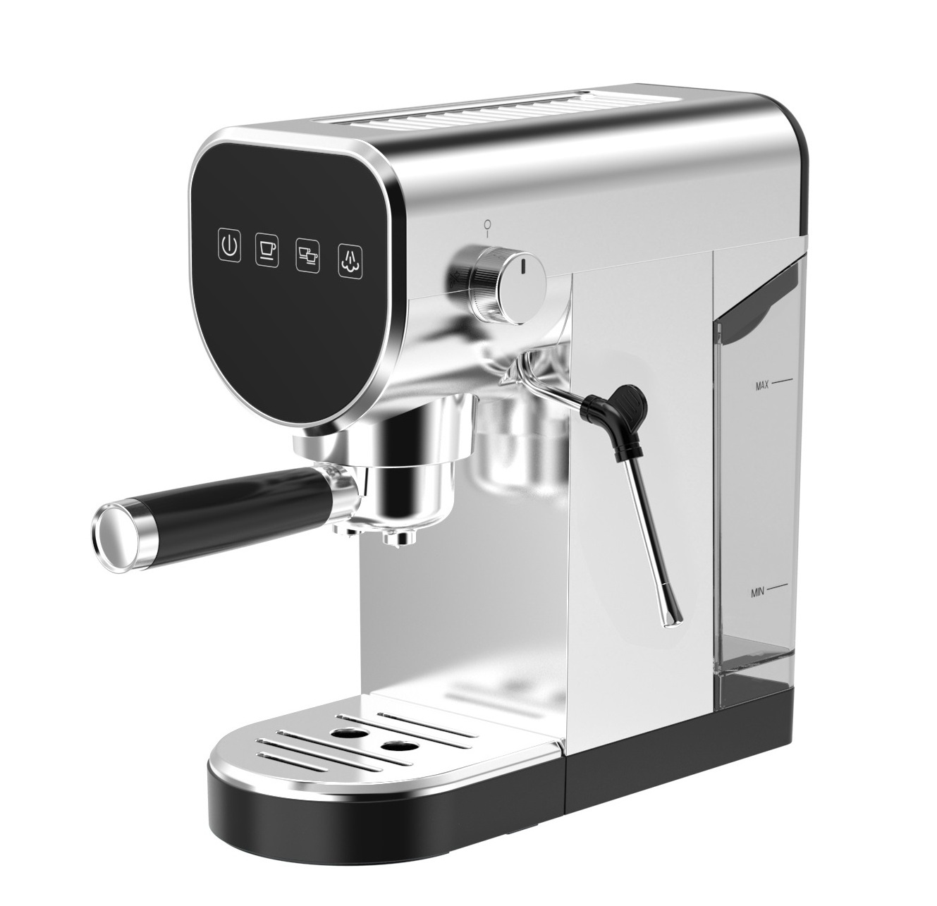 Espresso coffee maker machine stainless steel 19 Bar One Touch Screen with Milk frother steam wand home kitchen appliance