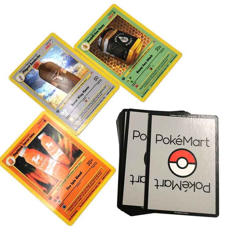 Factory price Custom booster packs trading cards foil holographic rainbow card with Aluminum film bag