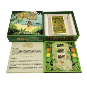 Recyclable Cardboard Game Cards Custom Printed Adventure Desert Island Survival Games Tarot Card with Heaven and Earth Cover Box