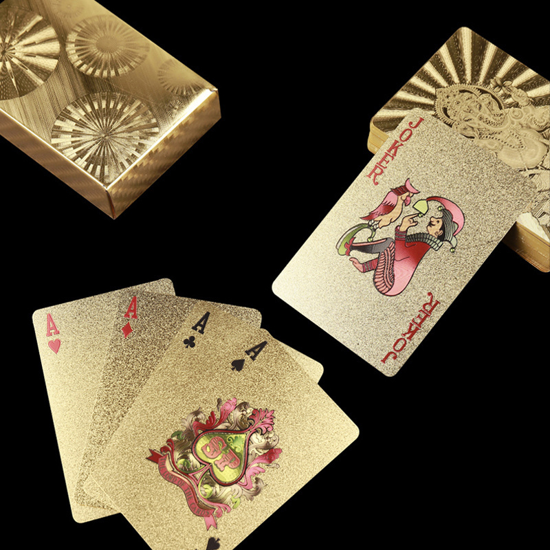 Custom golden silver black foil playing poker card wholesale waterproof plastic card high quality poker for casino