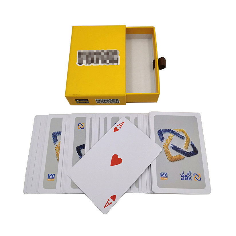 Manufacturer custom Different designs waterproof Material Durable Casino cardistry playing poker card printing with drawer box