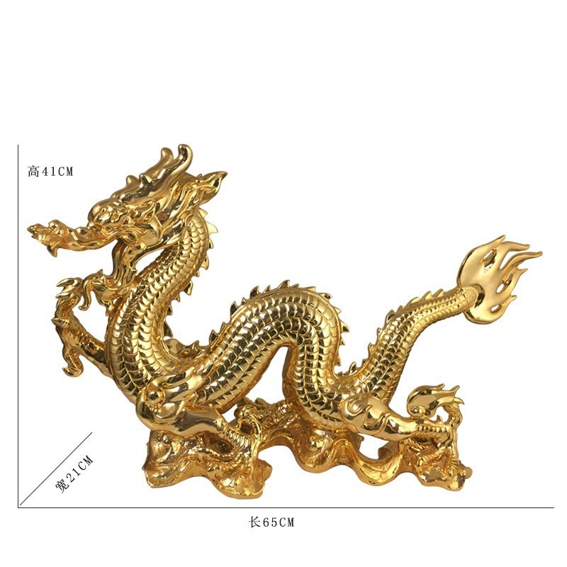 2024 Lucky Chinese Dragon Home Office Fengshui Decor Dragones Chinos Figuras Luxury Chinese New Year Dragon Decoration