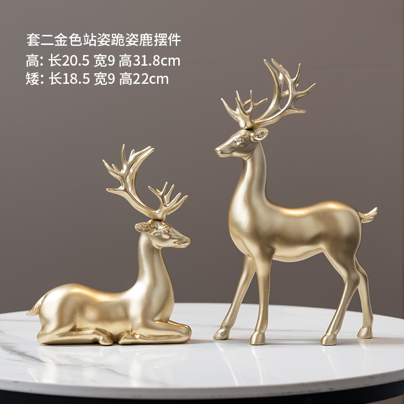 2024 Holiday Deer ornament animal reindeer sculpture Christmas decoration resin sculpture