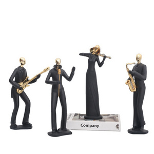 2024 Nordic Minimalist Abstract Musician Dancer Sculpture Figurine Art Resin Ornaments For Hotel Living Room Desktop Decor