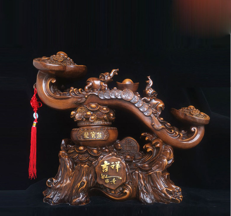 2023 Chinese Traditional 23cm Feng Shui Ruyi Ornament Gift Resin Craft Ruyi with Ingot Elephant