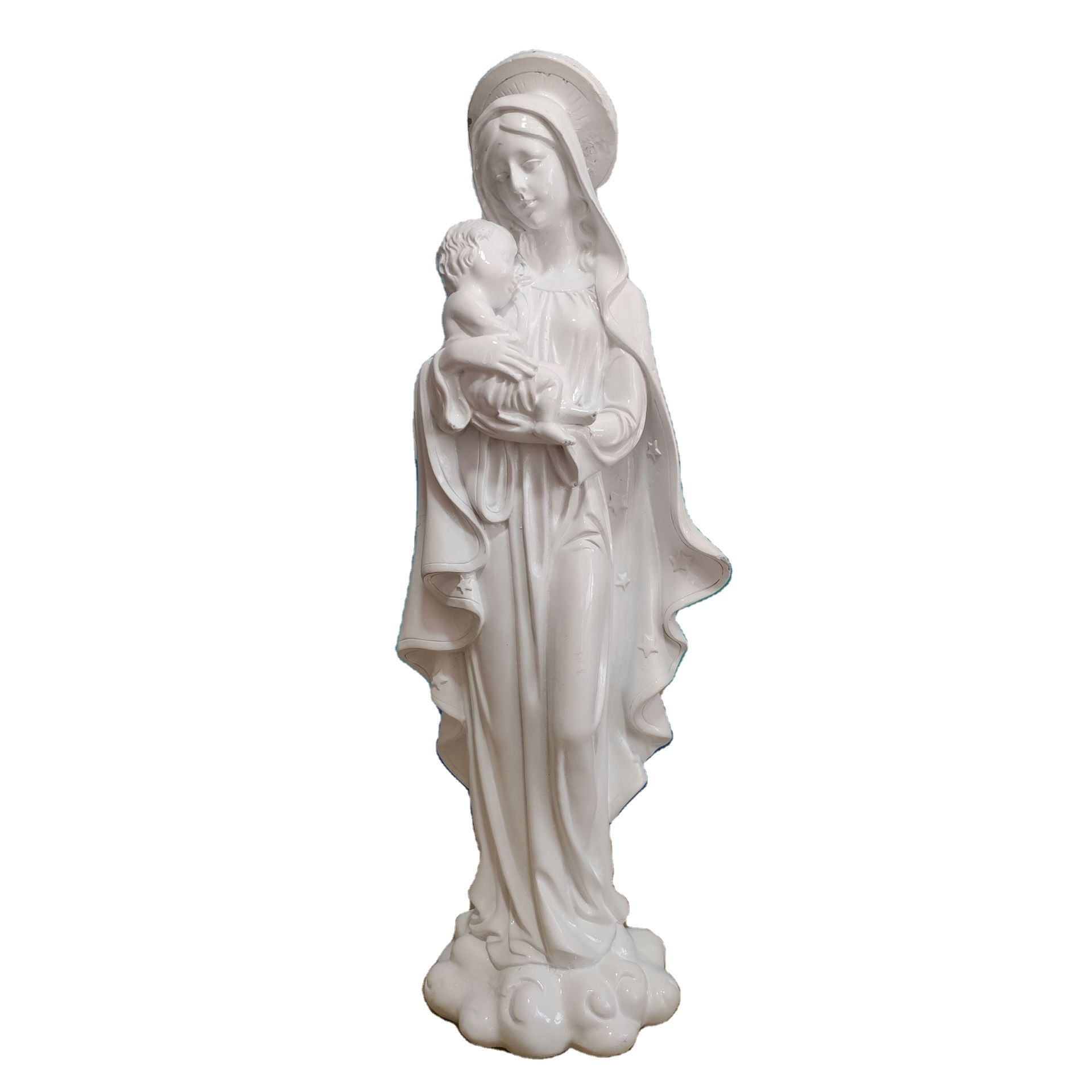 2023 Resin Religious Catholic Virgin Mary with Baby Jesus Statue for Home Decorations