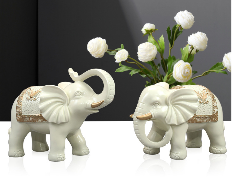 2023 Elephant Statue in Pair for Home decorative customized design animal theme Elephant living Room