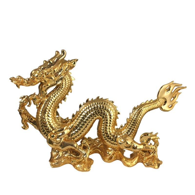 2024 Lucky Chinese Dragon Home Office Fengshui Decor Dragones Chinos Figuras Luxury Chinese New Year Dragon Decoration