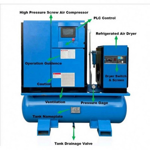 Multi Functional Air Compressor 10hp 15hp 20hp Integrated Screw Air Compressor With Tank