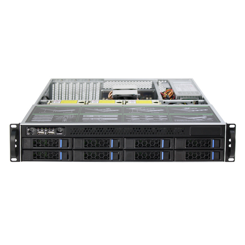 2U 8 Bay Hot-Swappable19Inch 8 Hard Drives Bay Storage Case Server Chassis 6GB/sSATA Backplane