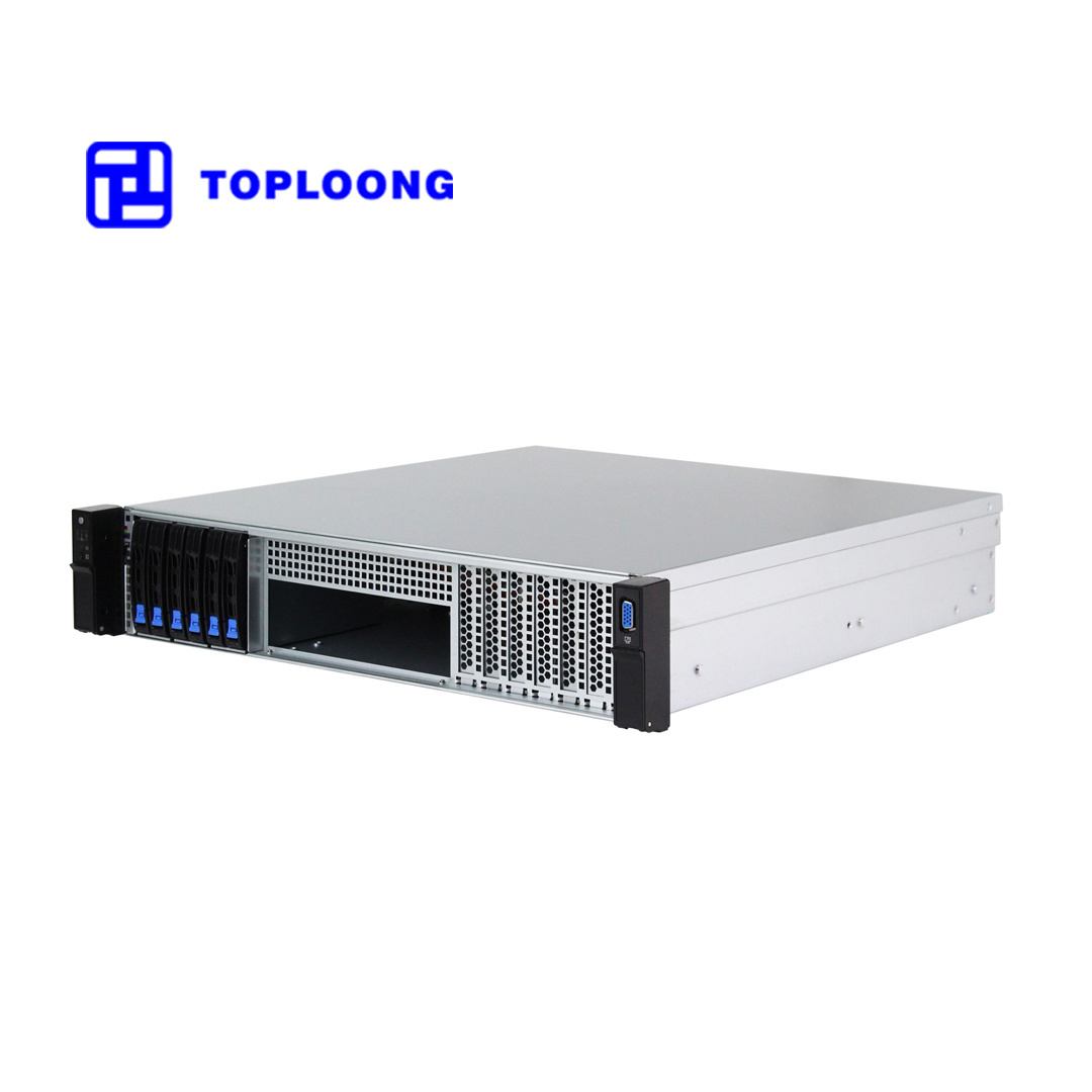 2u 6Bay 2.5 Inch HDD Hot Swap E ATX Server Case Short Depth Rackmount Server Chassis PC Cabinets Box