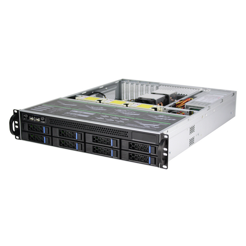 2U 8 Bay Hot-Swappable19Inch 8 Hard Drives Bay Storage Case Server Chassis 6GB/sSATA Backplane