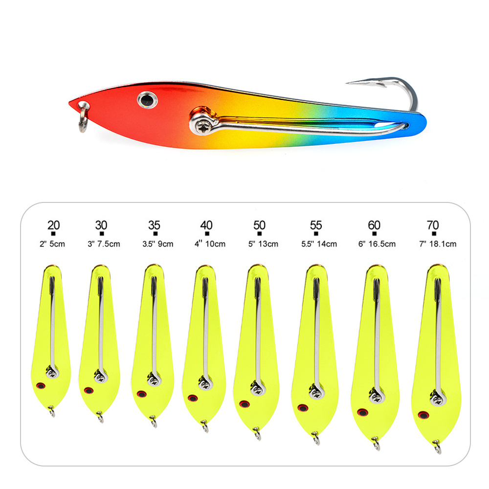 Hot sale OEM 40g 60g 70g Sea Fishing Big Game Trolling Fishing Lure Double Big Game Saltwater Marlin spoon fishing lures