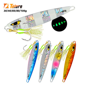 Tolure 30g 40g 60g 80g 100g metal jig lure slow pitch jigging luminous japan quality salt water fishing lures