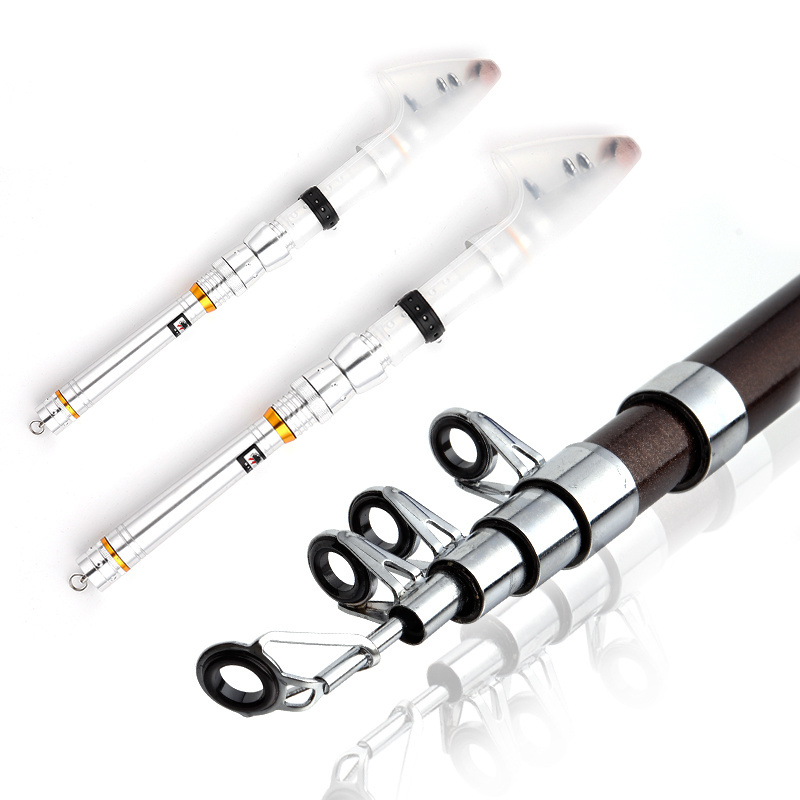 Easy to carry MIni carbon telescopic fishing rod 1.3m 1.5m 1.8m 2.1m 2.4m metal fishing rod