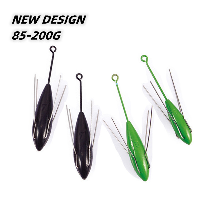 New design 85g 115g  142g 170g 200g long tail salt water claw lead casting weight fishing breakaway lead sinker